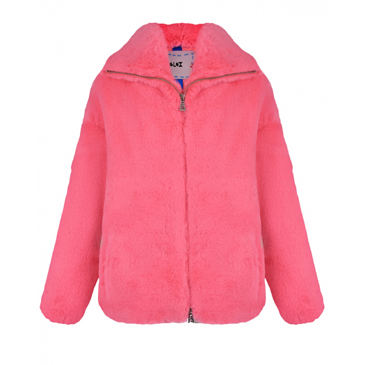 Розовая куртка из эко-меха Glox | Фото 1