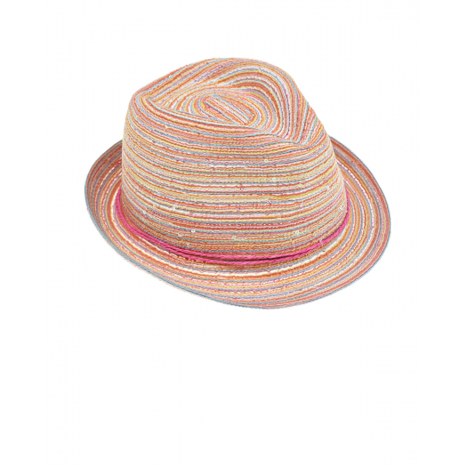 Розовая шляпа разноцветного плетения MaxiMo | Фото 1