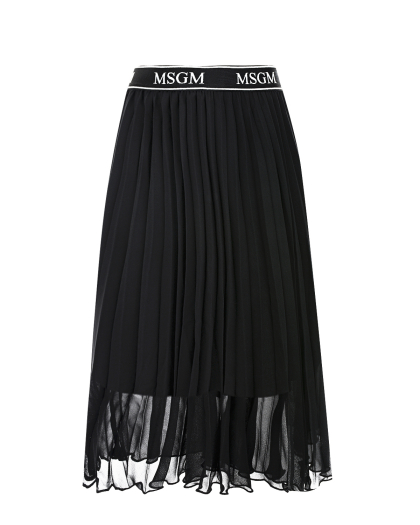 Черная юбка-миди с плиссировкой MSGM | Фото 1
