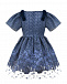 Синее платье с бархатными бантами David Charles | Фото 2