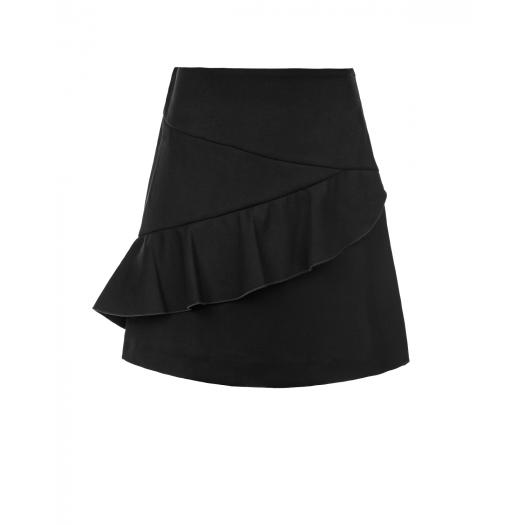 Черная юбка с асимметричной оборкой Tre Api | Фото 1