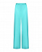 Атласные брюки бирюзового цвета MSGM | Фото 2