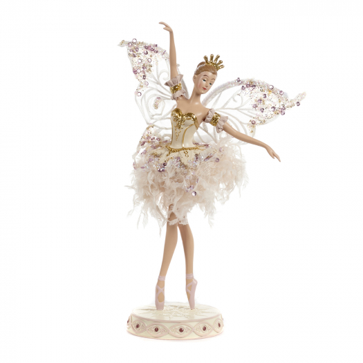 Декор Балерина с богемскими кружевными крыльями, на подставке, крем, 30 см Goodwill | Фото 1