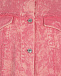 Розовая джинсовая куртка с принтом &quot;tie-dye&quot; MSGM | Фото 3