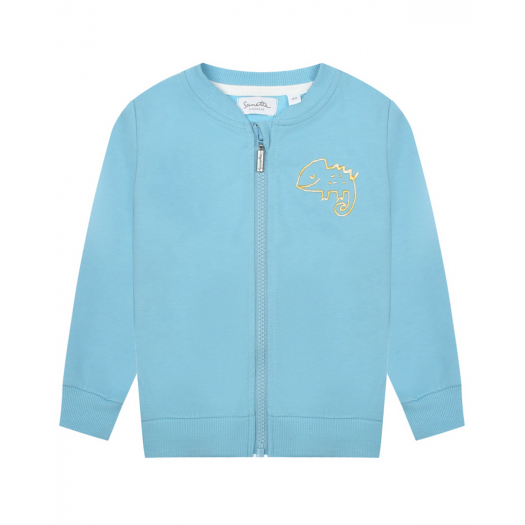 Голубая спортивная куртка с принтом &quot;хамелеон&quot; Sanetta Kidswear | Фото 1