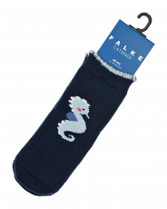 Синие носки с принтом "Морской конек"