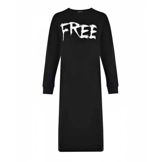 Черное платье с принтом &quot;Free Love&quot; 5 Preview | Фото 1