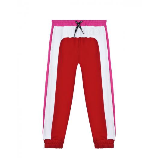 Красные спортивные брюки в стиле color block No. 21 | Фото 1