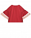 Бордовая шелковая пижама с кружевной отделкой AMIKI | Фото 3