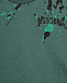 Футболка с принтом &quot;кляксы&quot;, зеленая Moschino | Фото 3