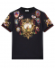 Черная футболка с принтом &quot;гербы&quot; Dolce&Gabbana | Фото 1
