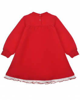 Красное платье с вышивкой Monnalisa Красный, арт. 390908 0022 0043 | Фото 2