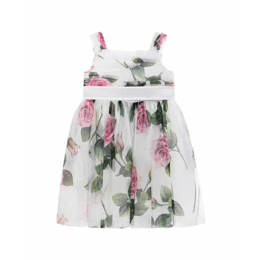 Платье с цветочным принтом и плиссированной юбкой Dolce&Gabbana | Фото 1