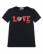 Черная футболка с принтом &quot;Love&quot; MSGM | Фото 1