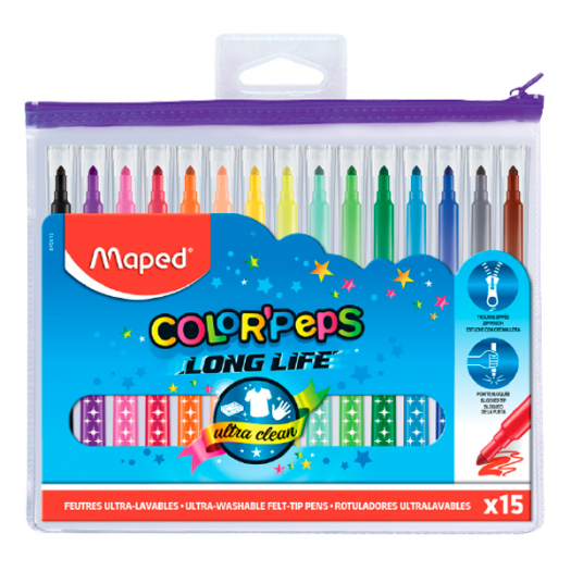 Фломастеры Color Peps Long Life 15 шт. Maped | Фото 1
