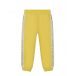 Желтые спортивные брюки с белыми лампасами Monnalisa | Фото 1