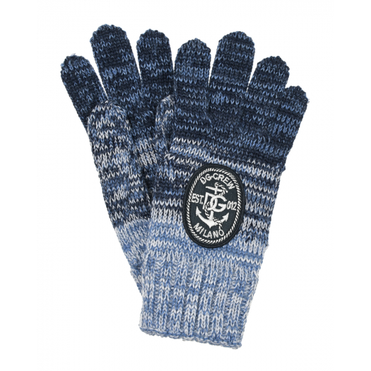 Синие меланжевые перчатки Dolce&Gabbana | Фото 1