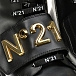 Высокие черные ботинки с металлическим лого No. 21 | Фото 6