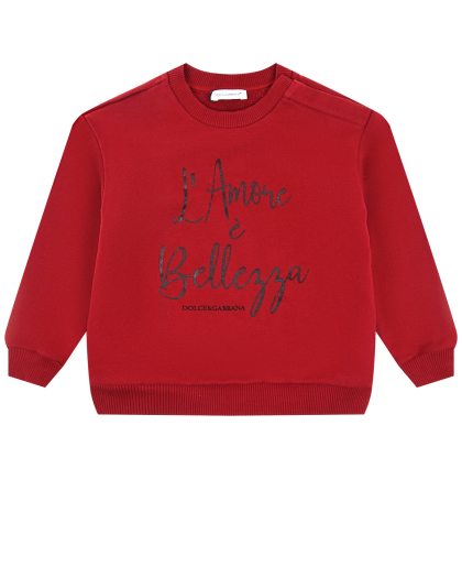 Красный свитшот с принтом &quot;lamore&quot; Dolce&Gabbana | Фото 1