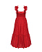 Платье с шитьем, красное Monnalisa | Фото 2