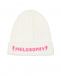 Белая шапка с розовым лого Philosophy di Lorenzo Serafini Kids | Фото 1