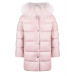 Розовое пальто с меховой отделкой Yves Salomon | Фото 1