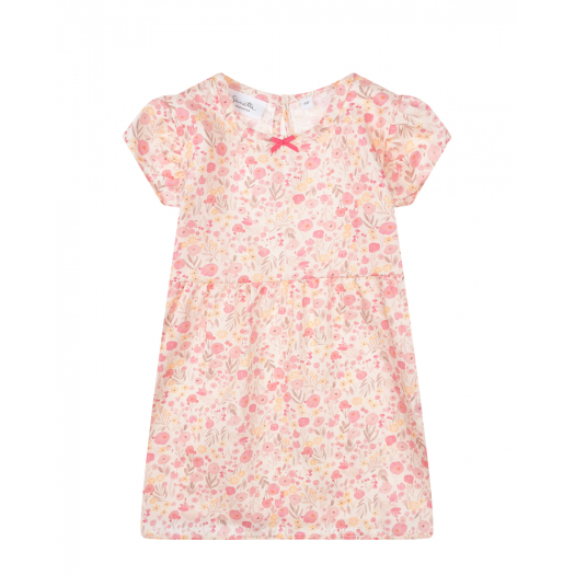 Розовое платье с цветочным принтом Sanetta Kidswear | Фото 1