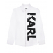 Белая рубашка с крупным логотипом Karl Lagerfeld kids | Фото 1