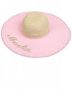 Плетеная шляпа с широкими полями, розовая