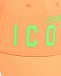 Бейсболка с зеленым лого, оранжевая Dsquared2 | Фото 3