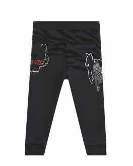 Черные спортивные брюки с анималистичным принтом KENZO Серый, арт. K24060 65 | Фото 2