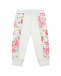 Белые спортивные брюки с принтом &quot;розы&quot; Monnalisa | Фото 2