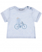 Голубая футболка с принтом &quot;осьминог на велосипеде&quot; Tartine et Chocolat | Фото 1