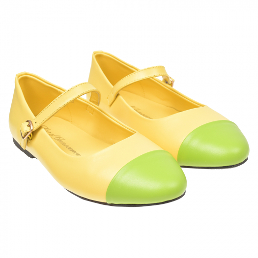 Желтые туфли с зеленой отделкой Age of Innocence | Фото 1