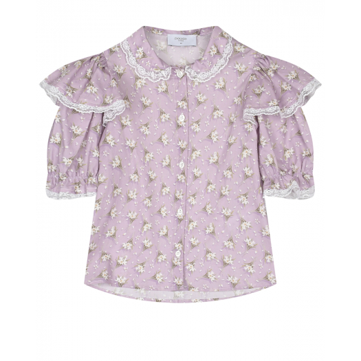 Сиреневая блуза с цветочным принтом Paade Mode | Фото 1
