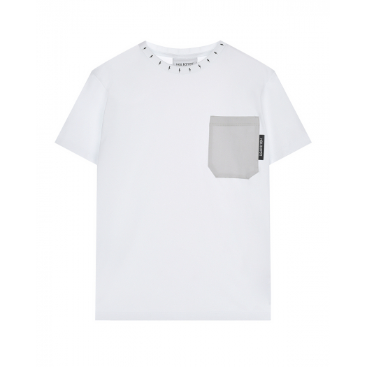 Белая футболка с накладным карманом Neil Barrett | Фото 1