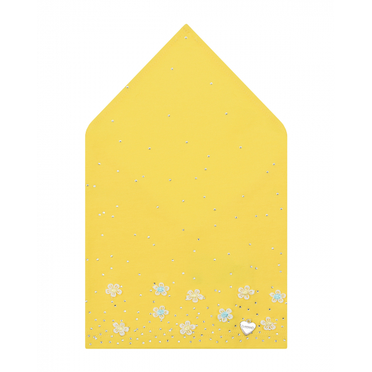 Желтая косынка с цветами и стразами Il Trenino | Фото 1
