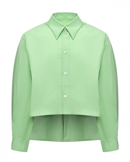 Асимметричная рубашка, зеленая MM6 Maison Margiela | Фото 1