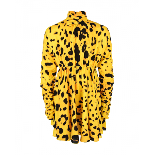 Желтое платье с леопардовым принтом Dolce&Gabbana | Фото 1