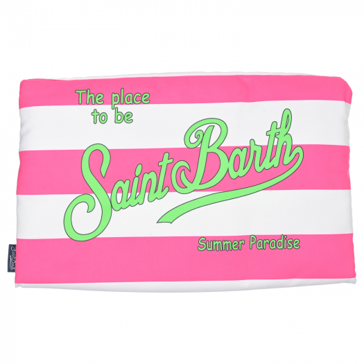 Полотенце в бело-розовую полоску Saint Barth | Фото 1