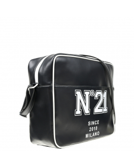 Черная сумка с контрастным лого, 34х27х12 см No. 21 Черный, арт. N21546 N0245 0N900 | Фото 2