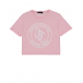 Розовая футболка с круглым принтом Dsquared2 | Фото 1