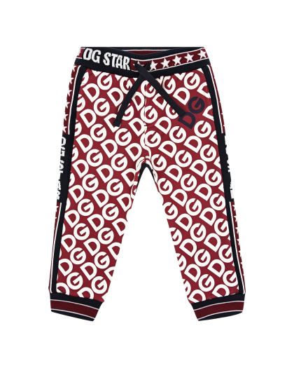 Красные спортивные брюки со сплошным логотипом Dolce&Gabbana | Фото 1