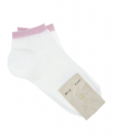 Белые носки с розовой отделкой люрексом
