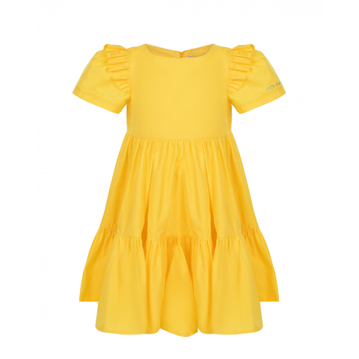 Желтое платье с рюшами Monnalisa | Фото 1