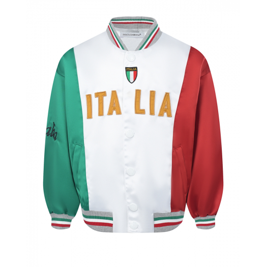 Куртка-бомбер в цветах итальянского флага Dolce&Gabbana | Фото 1