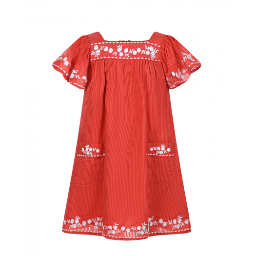 Красное платье с вышивкой Tartine et Chocolat | Фото 1