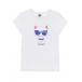 Белая футболка с принтом &quot;Choupette в очках&quot; Karl Lagerfeld kids | Фото 1