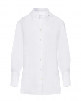 Белая рубашка свободного кроя 120% Lino Белый, арт. Y0W19LU 000B317 000 Y050 | Фото 1