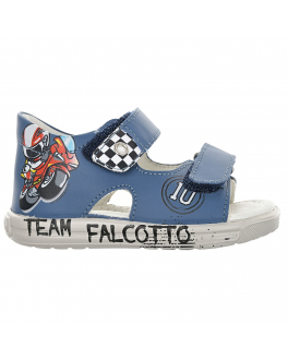 Синие сандалии с принтом &quot;мотоциклист&quot; Falcotto Синий, арт. 001-1500989-01 0C03 | Фото 2